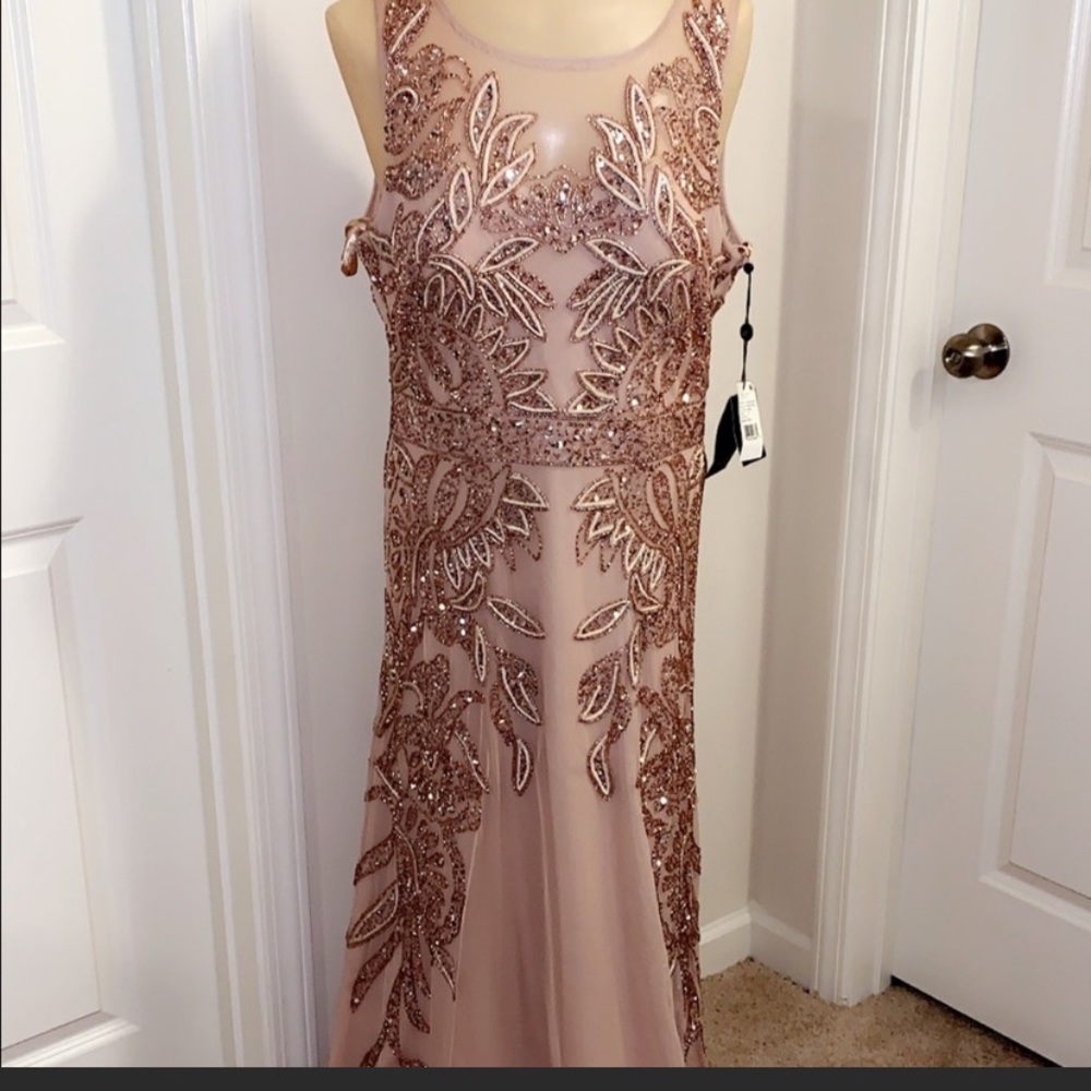 Adrianna-Papell PLUS size beaded sleeveless long gown - Picture 15 of 16